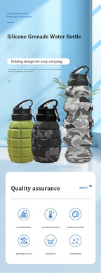 Food-Grade Silicone Folding Water Bottle – Retractable High-Temperature Resistant Sports & Camping Bottle 2025