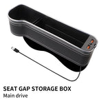 LED Car Seat Crevice Storage Box Car Organizer Seat Gap Filler Cup Holder With 2 USB Charger Stowing Tidying Car Accessories