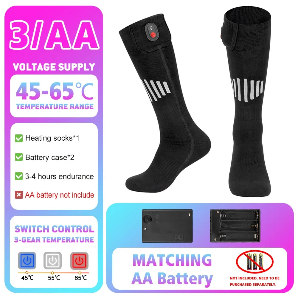 Winter Heated Socks 5000mAh Thermal Socks Women Men Heating Foot Warmer Electric Heating Socks Hiking Ski Warm Outdoor Sports