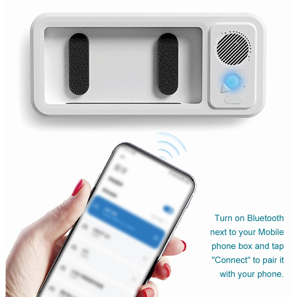 Waterproof Shower Phone Holder with Bluetooth Speaker – 360° Rotation Anti-Fog Wall Mount for 4–6.9” Phones 2025