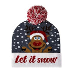 LED Christmas Knitted Beanie Hat – Light Up Xmas Sweater Cap, Unisex Winter Beanie with Colorful LEDs