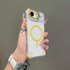 Transparent Magnetic Case with Metal Lens Holder for iPhone 17 Series | Shockproof Airbag MagSafe Cover