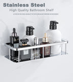 Stainless Steel Bathroom Storage Shelf Wall Mounted Shower Organizers Rack Corner Shampoo Holder Bath Hardwares Accessories