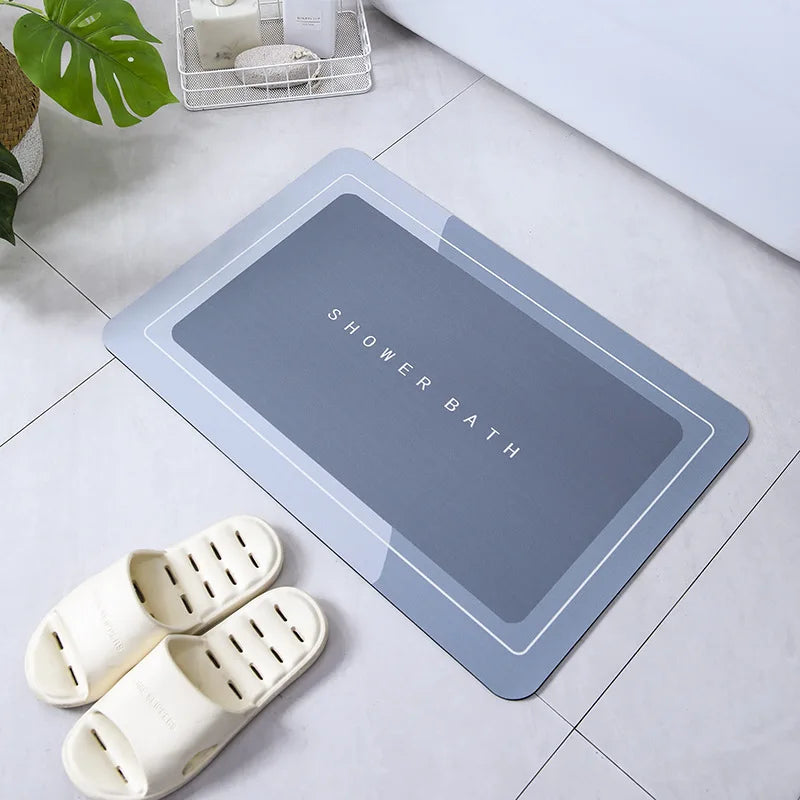 Diatomite Stone Bath Mat Diatomaceous Earth Bath Mat Rug Super Absorbent Non Slip 3.5MM Thickness Bathroom Mat Floor Bathtub Rug