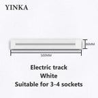 Track Socket Kitchen Wall Outlet with USB | FR/EU/US/UK Universal Standard Round Removable Adapter Plug – White