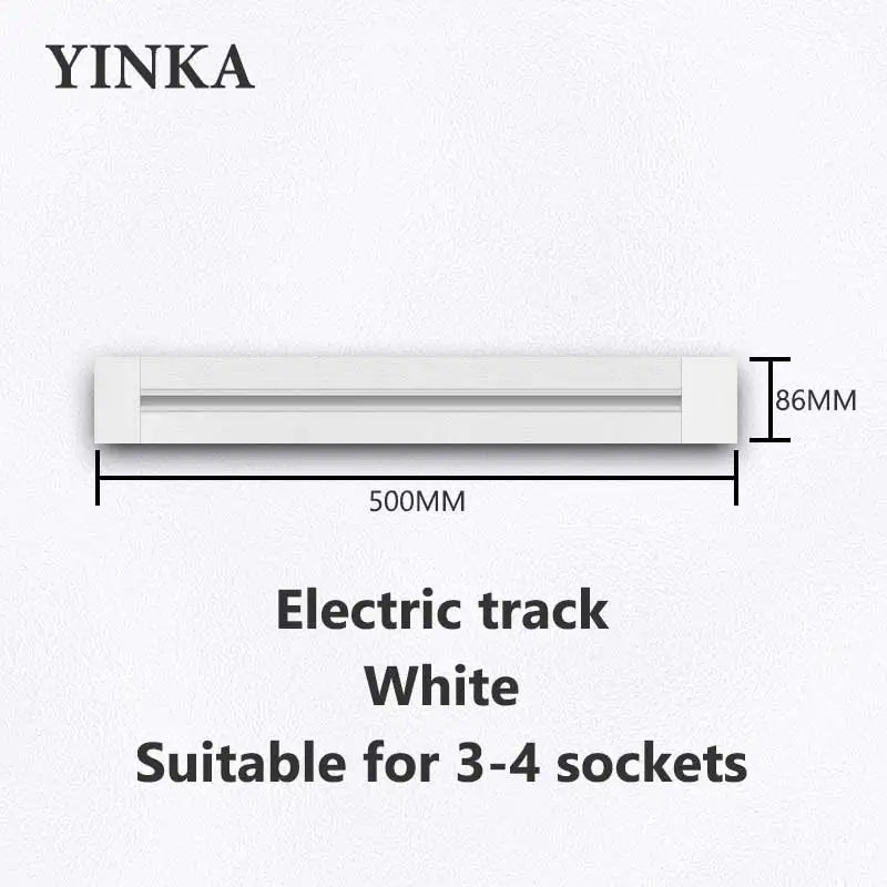 Track Socket Kitchen Wall Outlet with USB | FR/EU/US/UK Universal Standard Round Removable Adapter Plug – White