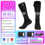 Heated Socks Winter Warm Snowmobile Skiing Heated Socks Rechargeable Outdoor Sport Thermal Heated Foot Warmer Ski Sports