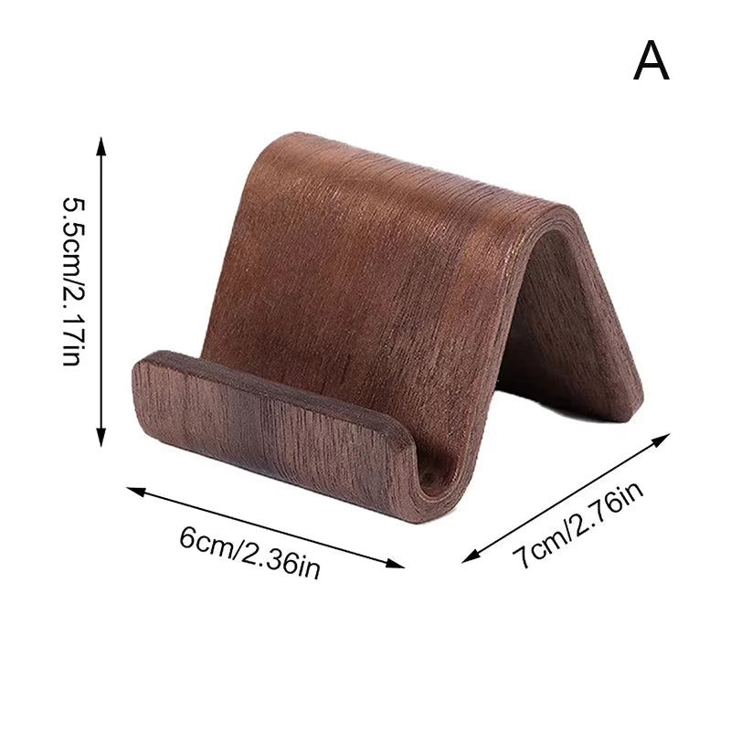 Multifunctional Solid Wood Phone Holder Front Desk Business Card Display Rack Creative Home Office Desktop Decoration