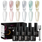 MEET ACROSS 6PCS Cat Magnetic Gel Polish Set with Magnetic Stick & Box