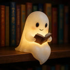 Cute Ghost Reading Lamp Halloween 3D LED Night Light Spooky Desk Light For Bedroom Study Book Lovers Home Office