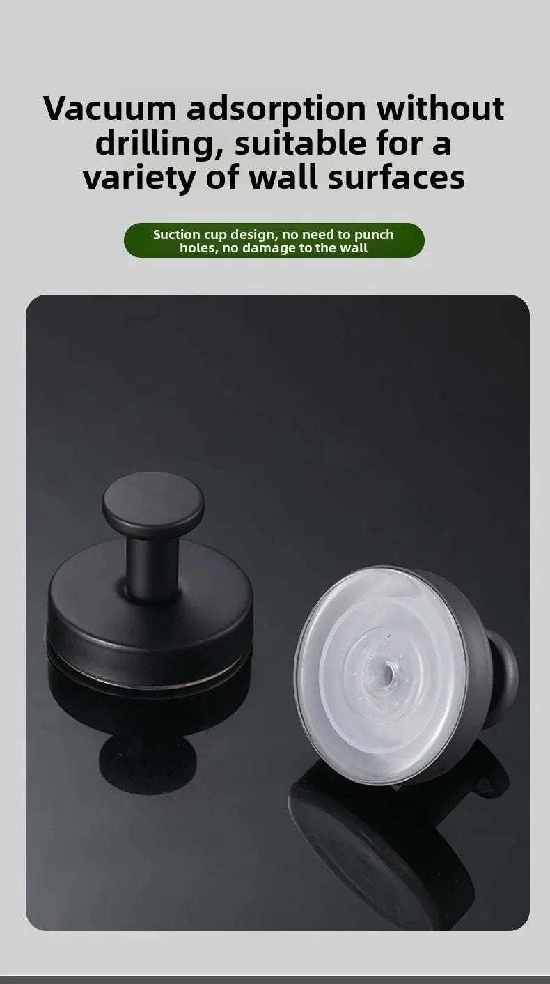 Black Stainless Steel Wall Mounted Hook Hotel Bathroom Coat Hook Home Use Sticky Hook Origin China Mainland AE Stock
