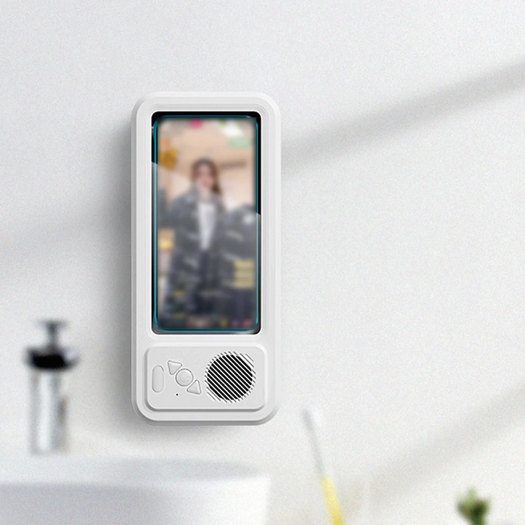 Waterproof Shower Phone Holder with Bluetooth Speaker – 360° Rotation Anti-Fog Wall Mount for 4–6.9” Phones 2025