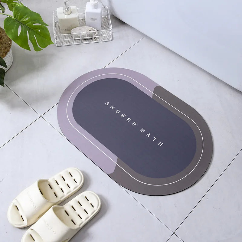 Diatomite Stone Bath Mat Diatomaceous Earth Bath Mat Rug Super Absorbent Non Slip 3.5MM Thickness Bathroom Mat Floor Bathtub Rug