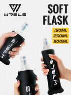 WRELS Water Bottle TPU Folding Soft Flask Outdoor Sport Water Bag Collapsible Water Bottle 500ml For Running Camping BPA Free
