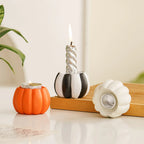 Resin Pumpkin Candle Holder Halloween Candlestick Table Centerpieces for Home Party Holiday Decor