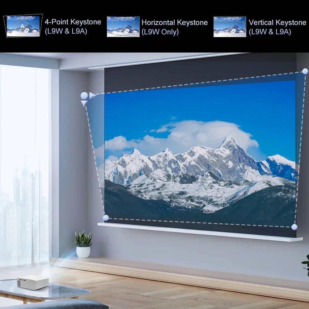 Everycom Vortex 4k Portable Projector Android TV 11 600ANSI Lumens 1080p Full Hd Wifi6 Bluetooth Speaker Home Theater For Phones
