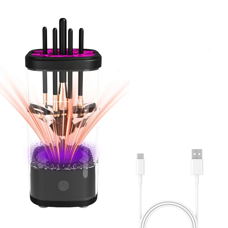Rechargeable Electric Makeup Brush Cleaner – Automatic Cleaning, Quick Drying & UV Disinfection Tool