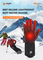 Savior Heat Electric Heated Glove Liners for Men Women Rechargeable Battery Heating Riding Ski Snowboarding  Cycling Thin Gloves