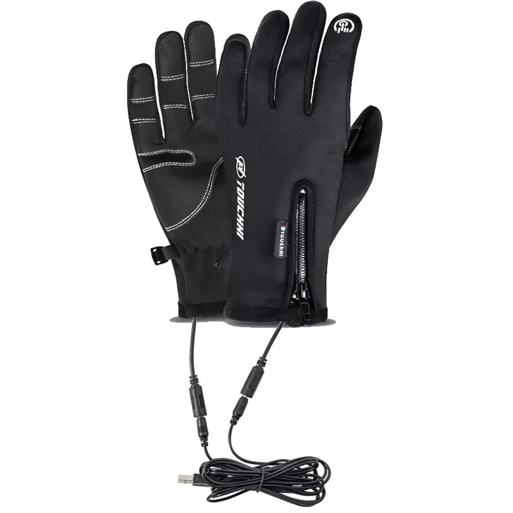 USB Touch Screen Gloves Heated Motorcycle Gloves  Cycling Running Ski  Winter Gloves Hiking Walking Anti-Slip Glove