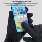 NEWBOLER Winter Cycling Gloves Warm Fleece Windproof Full Finger Gloves Touch Screen Anti-slip Adjustable Buckle Men Bike Gloves