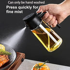 2-in-1 Spray Bottle, 470ml, Suitable for Cooking, Salad Dressing, Air Fryer, Baking Kitchen Oil, Vinegar Spray Bottle Leak Proof