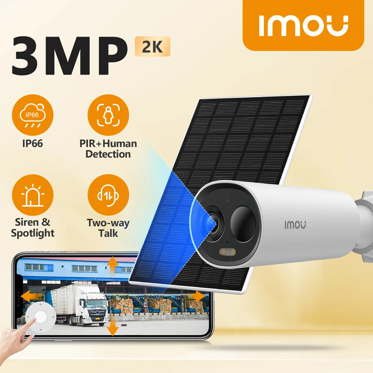 IMOU Cell 3C Cell 3C Kit 3MP Security Camera Outdoor Wireless WIFI Camera Battery Camera Two Way Audio Color Night Vision