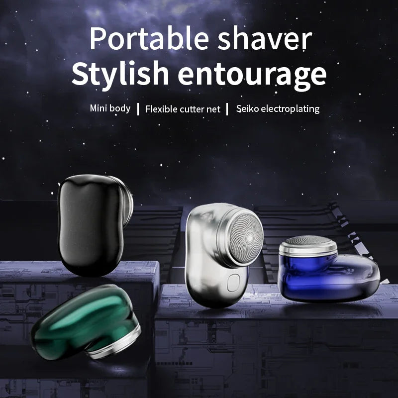 RESUXI Men’s Mini Electric Razor – Wet & Dry Rechargeable Shaver, Portable Pocket Rotary Beard Trimmer with Fast Charging