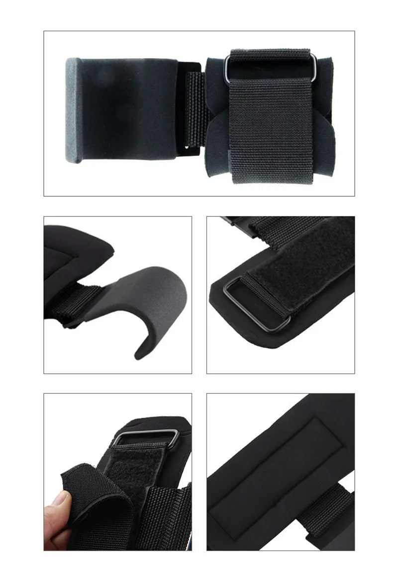 Weight Lifting Hook Grips With Wrist Wraps Hand-Bar Wrist Strap Gym Fitness Hook Weight Strap Pull-Ups Power Lifting Gloves