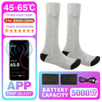 Winter Heated Socks 5000mAh Thermal Socks Women Men Heating Foot Warmer Electric Heating Socks Hiking Ski Warm Outdoor Sports