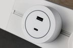 Track Socket Kitchen Wall Outlet with USB | FR/EU/US/UK Universal Standard Round Removable Adapter Plug – White