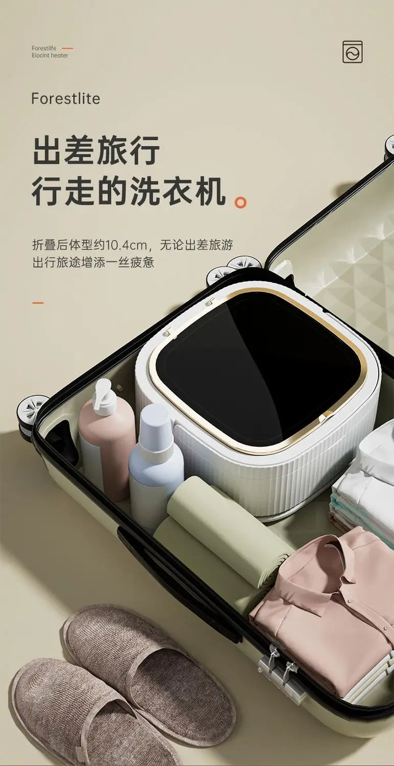 new Folding mini washing machine baby portable small elution integrated dormitory underwear special sock washing artifact 220V
