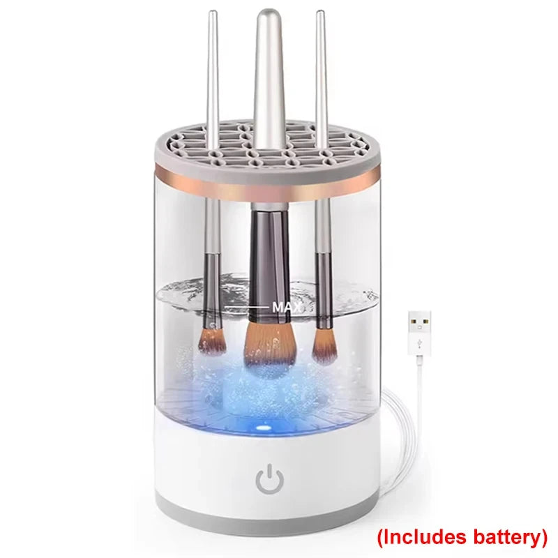 USB Plug Portable Electric Makeup Brush Cleaner Folding Powder Puff Cleaning Tool Makeup Brushes Automatic Washing Stand Device