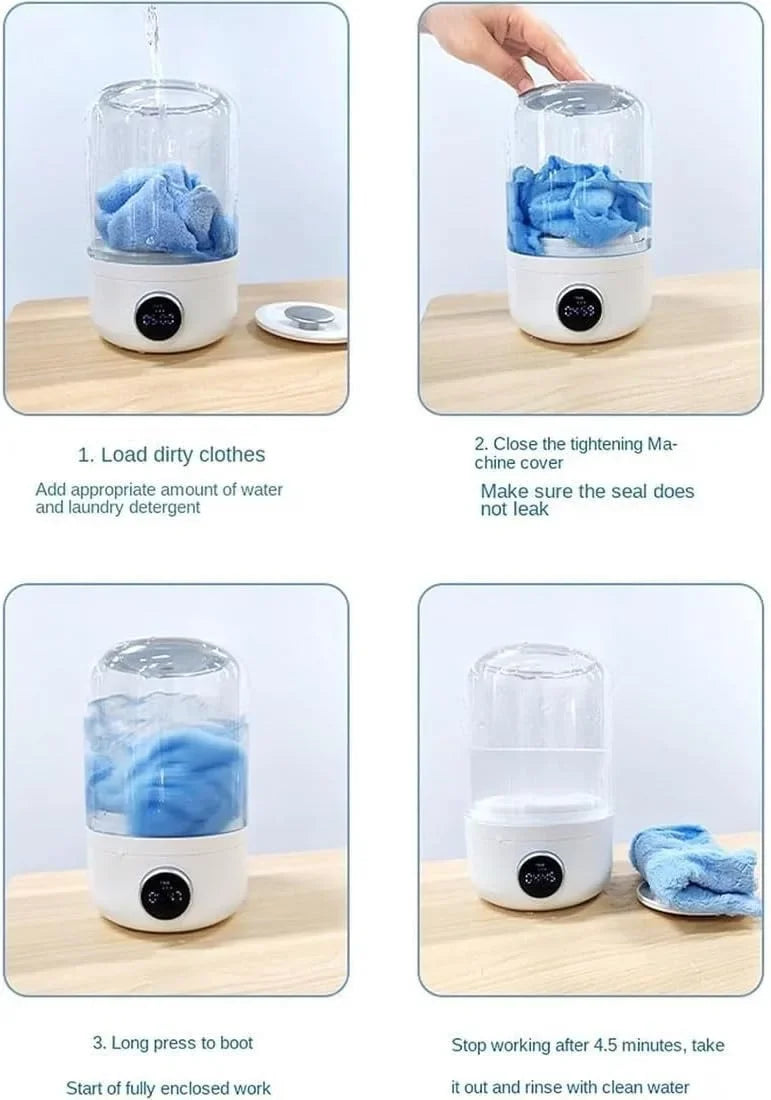 Wireless Portable Mini Washing Machine – 1L Laundry Bucket