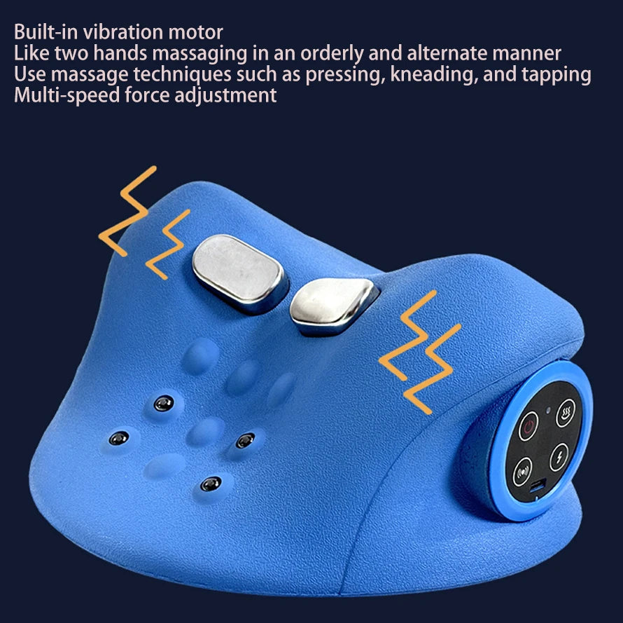 USB cervical massage pillow hot compress vibration comfortable massage