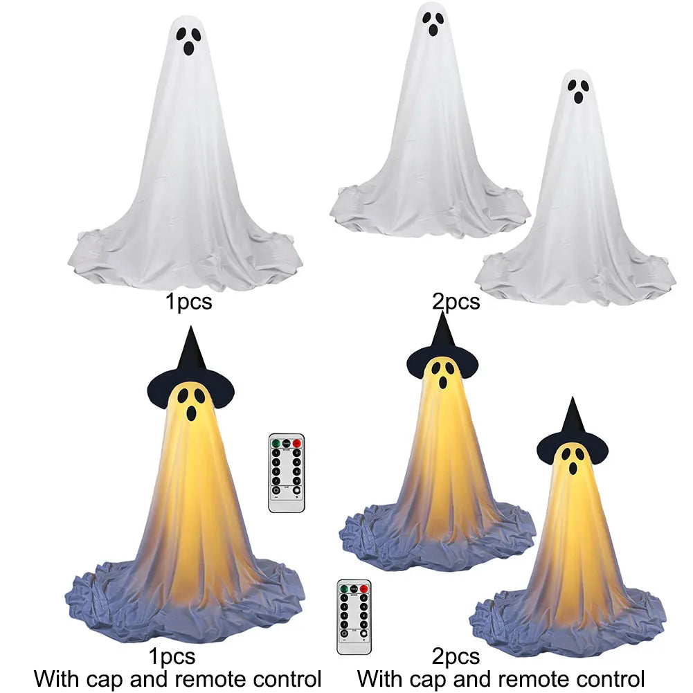 Halloween Decoration LED String Lights Luminous Ghost Decoration Horror Props Garden Yard Decoration Scary White Standing Ghost