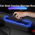 Car Crevice Storage Organizer Box Car 2 USB Charging Colour Light Seat Gap Storage Box LED Auto Interior Stowing Tidying