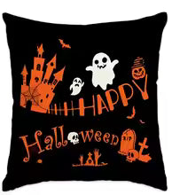 Halloween Pillow Covers – Trick or Treat, Spooky Castle & Jack-O’-Lantern Designs (Single-Sided)