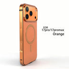 High End Magnetic Original Color Backplate Phone Case, For IPhone 17 Pro 17 Promax Metal Frame Anti Drop Protection Hard Case
