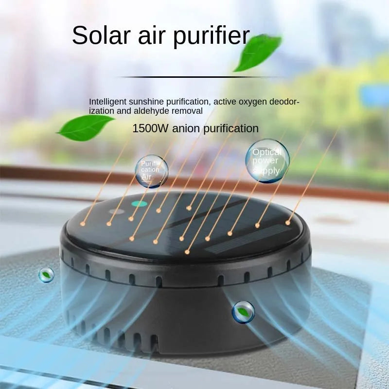 Solar Powered Car Air Purifier Ozone And Negative Ion Eliminate Odors Smoke Formaldehyde For Car Home Office And Travel