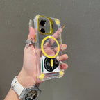 Transparent Magnetic Case with Metal Lens Holder for iPhone 17 Series | Shockproof Airbag MagSafe Cover