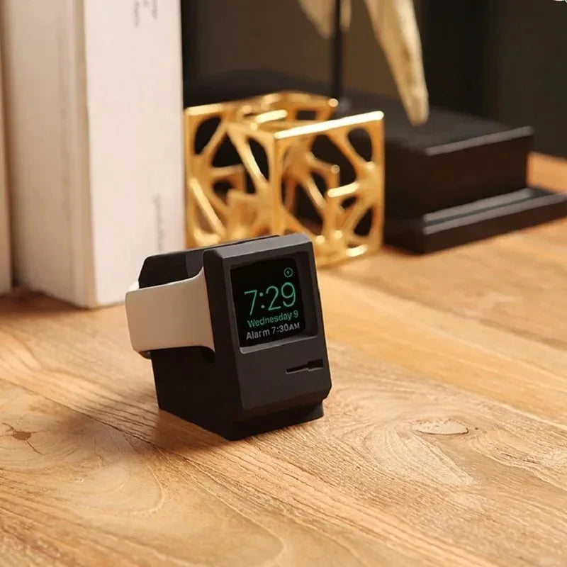 Simple Stand For Apple Watch 8-1 Charging Stand Retro Apple Watch Silicone Wireless Charging Simple Stand Home Bedside Base