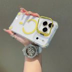 Transparent Magnetic Case with Metal Lens Holder for iPhone 17 Series | Shockproof Airbag MagSafe Cover