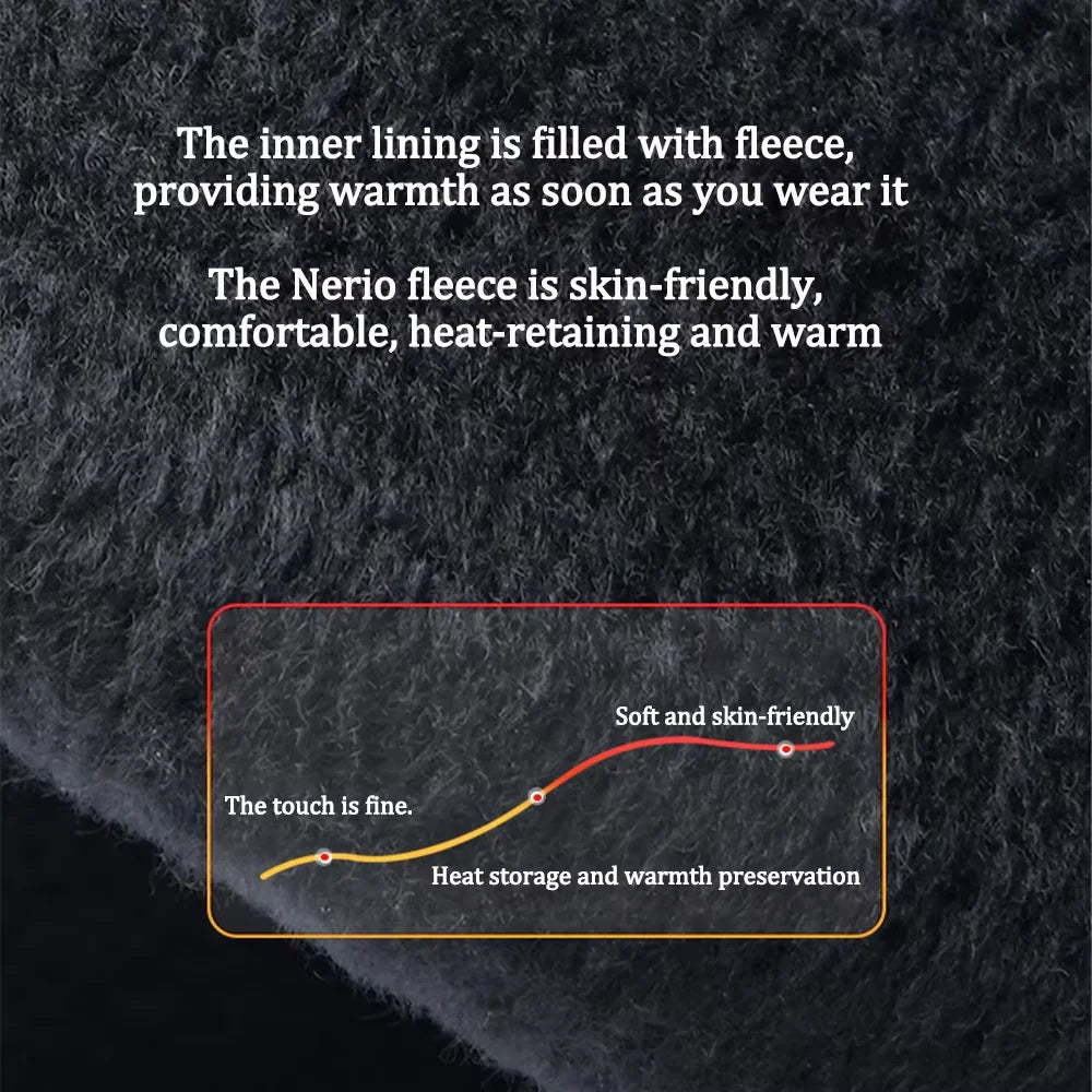NEWBOLER Winter Cycling Gloves Warm Fleece Windproof Full Finger Gloves Touch Screen Anti-slip Adjustable Buckle Men Bike Gloves