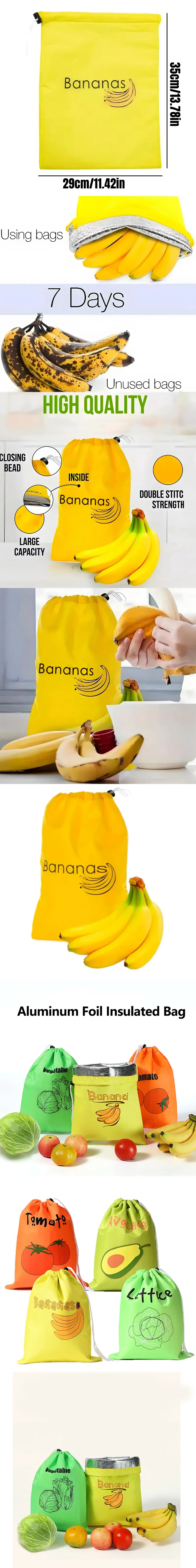 1-4 PCS Insulated Food-Safe Storage Bags Alum Foil Drawstring Pouch for Fridge Travel & Outdoor  Reusable Thermal Eco-Friendly
