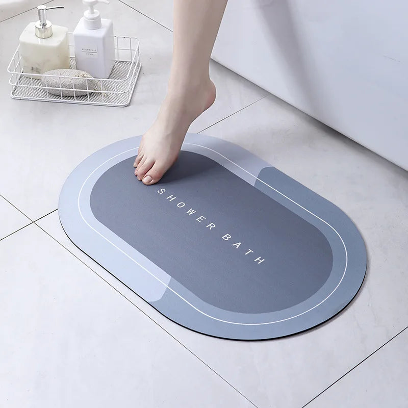 Diatomite Stone Bath Mat Diatomaceous Earth Bath Mat Rug Super Absorbent Non Slip 3.5MM Thickness Bathroom Mat Floor Bathtub Rug