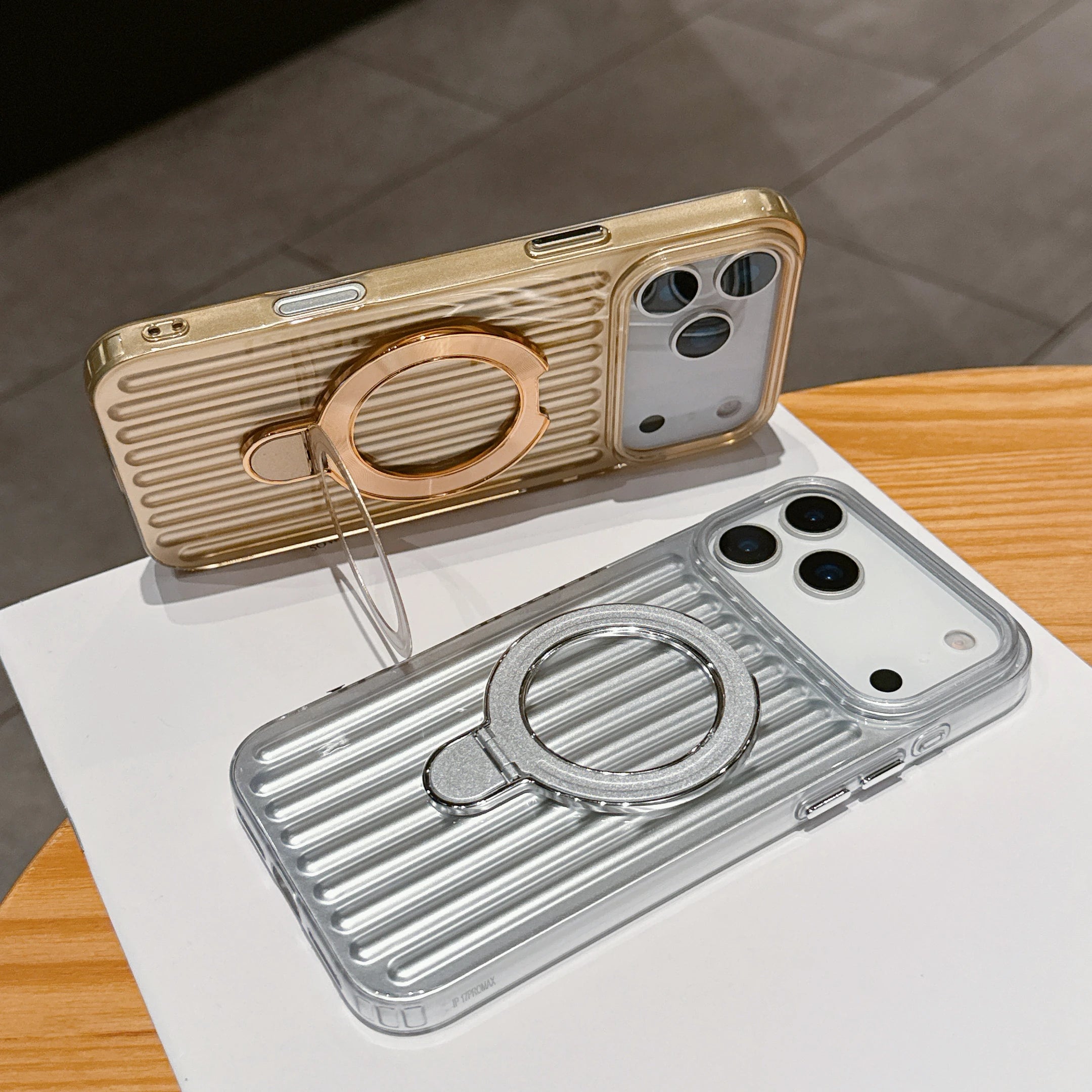 iPhone 17 Series Mag Safe Case – Corrugated Stripe Design | Slim Protective Wireless Charging Cover
