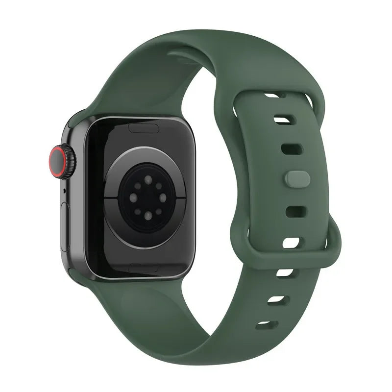 Silicone Strap for Apple Watch Series 9 8 7 6 5 4 3 SE (38mm 40mm 41mm 42mm 44mm 45mm 49mm) – Soft Rubber Sport Band for Men, Women & Kids – Compatible with W26 W37 W46 W56 FK88 IWO7 Pro Max Plus Smartwatch