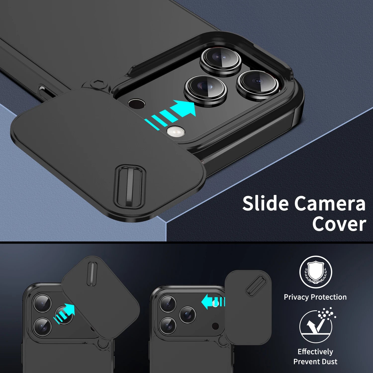Slide Camera Lens Protection Case for iPhone 17 Series | Durable Shockproof Phone Cover with Lens Guard