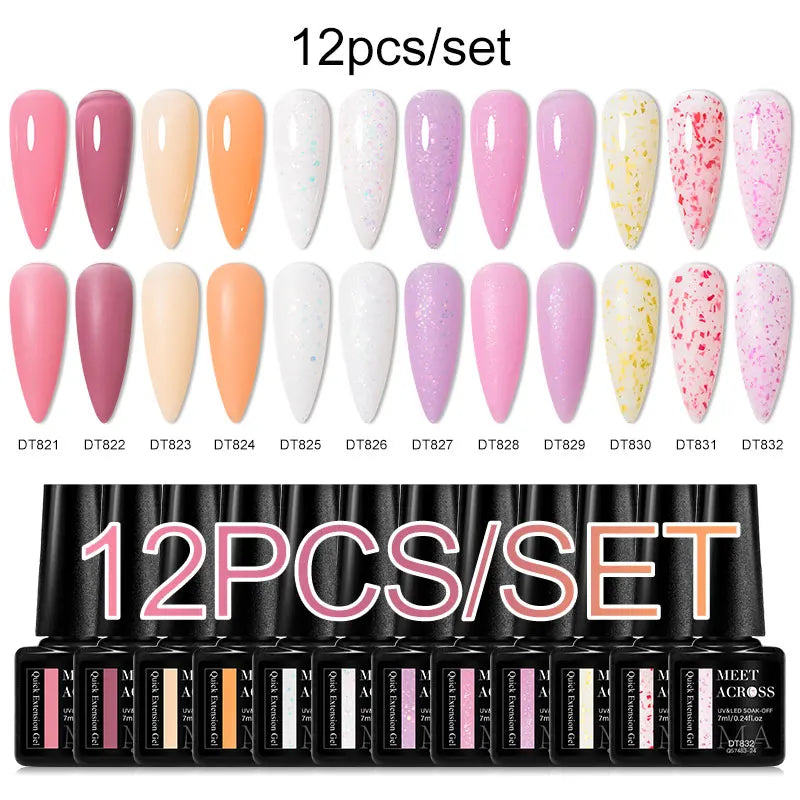 MEET ACROSS 6PCS Cat Magnetic Gel Polish Set with Magnetic Stick & Box