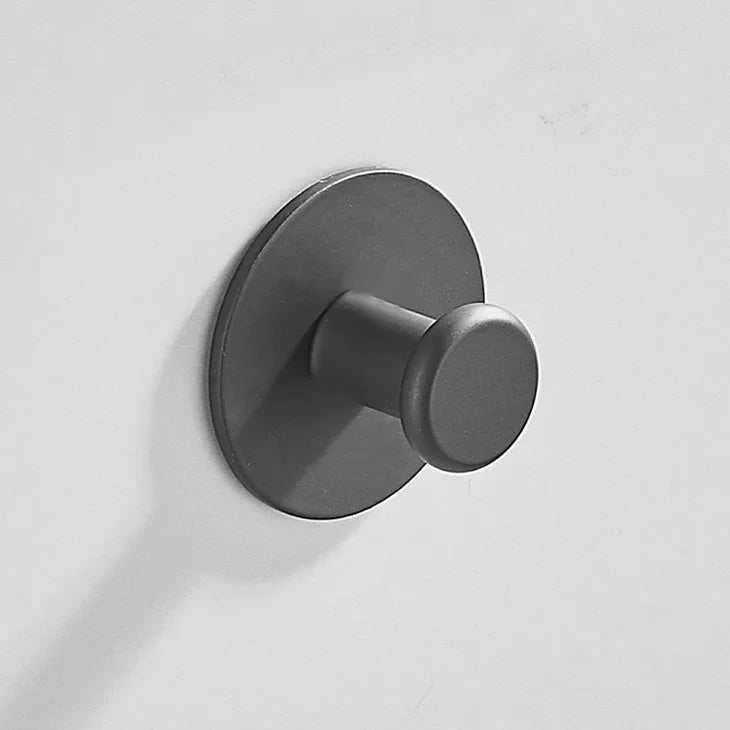 Black Stainless Steel Wall Mounted Hook Hotel Bathroom Coat Hook Home Use Sticky Hook Origin China Mainland AE Stock